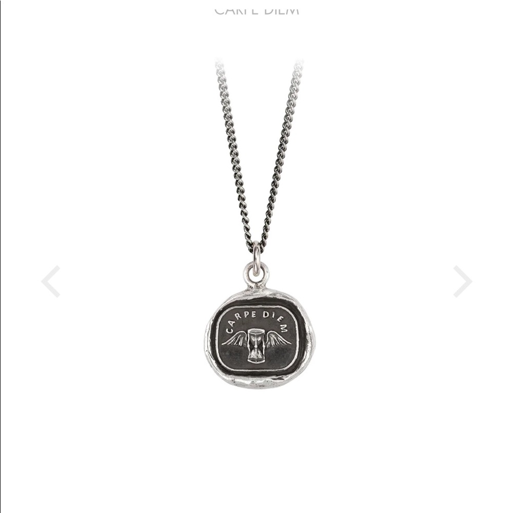 Pyrrha ‘Carpe Diem’ tailsman necklace.